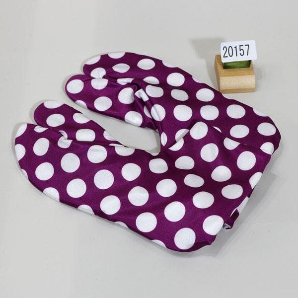 足袋 ストレッチ足袋 レトロ 日本縫製 LLサイズ 紫色 水玉 ドット メール便可 新品（株）安田屋...