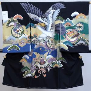 お宮参り 産着 のしめ 男児 正絹 着物 羽二重 豪華絢爛 金刺繍 祝着 鷹