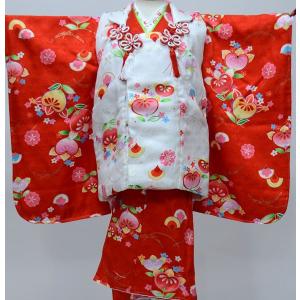 七五三 三歳 女児 被布着物フルセット 被布に刺繍入り 伊達襟付き 水色