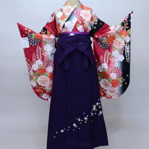 キッズ服女の子用(90cm~) 着物 袴フルセット ジュニア用へ直し 135～150cm 深緑地×白 袴変更可能