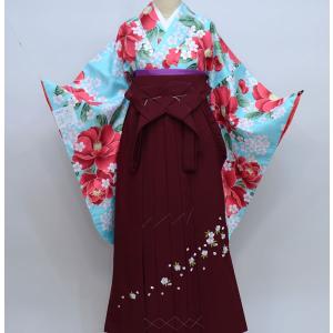 着物袴セット ジュニア用へ直し135cm〜143cm 紺色×紫色 豪華絢爛 着物 