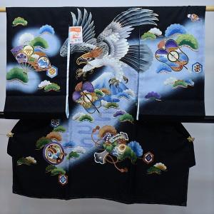 お宮参り 産着 のしめ 男児 正絹 着物 羽二重 豪華絢爛 金刺繍 祝着 鷹