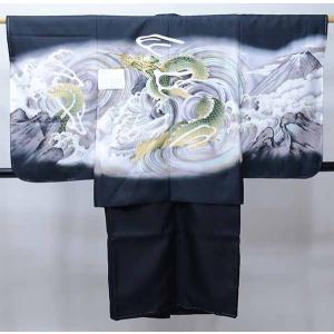 七五三 正絹 5才 5歳 五才 男児 男の子 着物 祝着 紋付 羽織袴フル