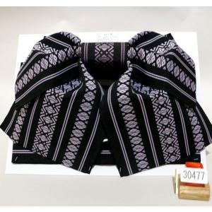 結び帯 作り帯 献上帯 つけ帯 浴衣帯 日本製 黒色 合繊