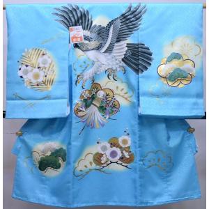お宮参り 産着 のしめ 男児 正絹 着物 羽二重 豪華絢爛 金刺繍 祝着 鷹