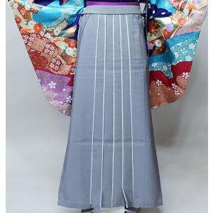 袴 単品 無地袴 バイカラー 二色 グレー×白 袴下87cm、91cm、95cm、99cm 卒業式に 新品（株）安田屋 NO34032｜yasudaya529