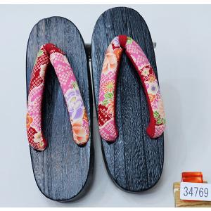 下駄 黒塗り 焼き 桐下駄 女性用 フリーサイ...の詳細画像1