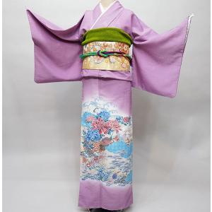 訪問着 仕立て上がり 正絹 京友禅 手描き染め 着物 単品 新品（株