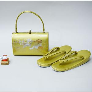 草履バッグセット 合皮螺鈿柄 24.5cm フリーサイズ