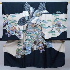 お宮参り 産着 のしめ 男児 正絹 着物 羽二重 豪華絢爛 金刺繍 祝着 鷹