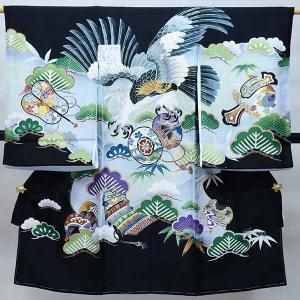 お宮参り 産着 のしめ 男児 正絹 着物 羽二重 豪華絢爛 金刺繍 祝着 鷹