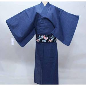 浴衣6点セット 男性用 楊柳生地 無地 ブルーグレー 和遊日 M/L/LL/5L