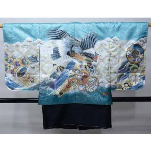 七五三 五歳 男児 羽織・着物・襦袢3点セット L寸 豪華絢爛 黄土色 