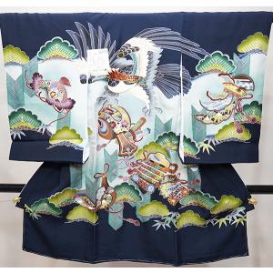 お宮参り 産着 のしめ 男児 正絹 着物 羽二重 豪華絢爛 金刺繍 祝着 鷹