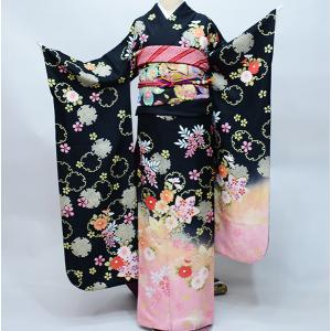 振袖 正絹 着物単品 仕立て上がり 百花繚乱 金駒刺繍 菊 黒地 NO38536 振袖 正絹 着物単品 仕立て上がり 百花繚乱 紺地 成人式 NO37939