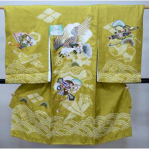 お宮参り 産着 のしめ 男児 正絹 着物 羽二重 豪華絢爛 金刺繍 祝着 鷹