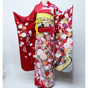 振袖 正絹 着物 仕立て上がり 京友禅 百花繚乱 ピンク 成人式 結納