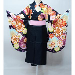 二尺袖着物 単品 仕立て上がり 豪華絢爛 黒地 卒業式 新品（株）安田屋 