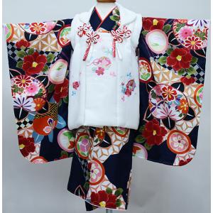 七五三 三歳 女児 被布着物フルセット 被布に刺繍入り 伊達襟付き 水色