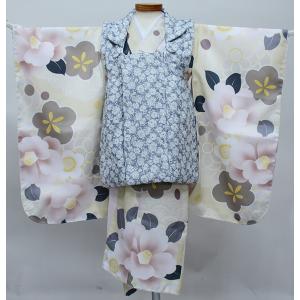 七五三 三歳 女児 被布着物フルセット 白系×グ...の商品画像