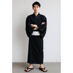浴衣 6点セット 男性用 楊柳生地 無地 アイボリー色 和遊日 M/L/LL/5L