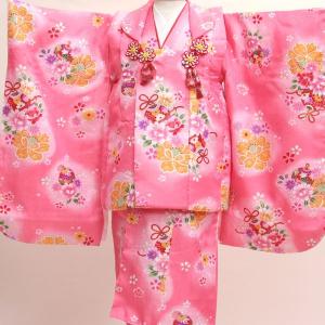 Prices down2）七五三 女の子 7歳 はこせこ「紫色絞り、桜の刺繍