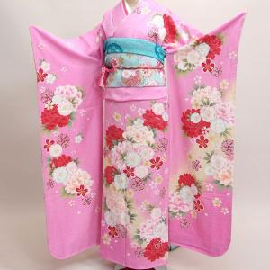 振袖 正絹 着物単品 仕立て上がり 百花繚乱 淡い黄色 ラメ入り 成人式 