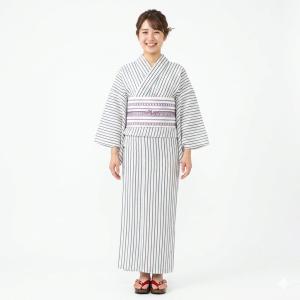 浴衣 仕立て上がり 女性用 ブランド浴衣 山本 彩 紺色地 綿100％ 152