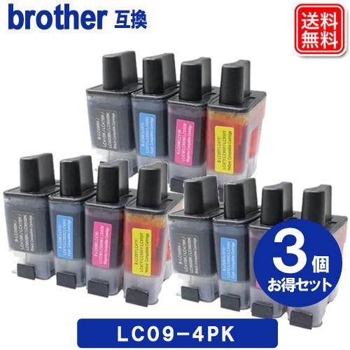 LC09-4PK x3 ブラザー インク LC09 ブラザー BROTHER 互換 インクカートリッ...