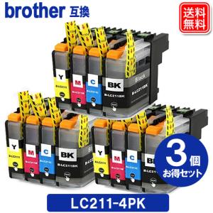 LC211-4PK x 3セット ブラザー インク LC211 ブラザー BROTHER 互換 インクカートリッジ 211 安心１年保証 メール便送料無料｜yasuichi