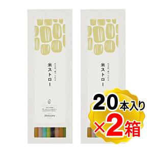 食べられる 米ストロー 1箱（20本入）×2個セット