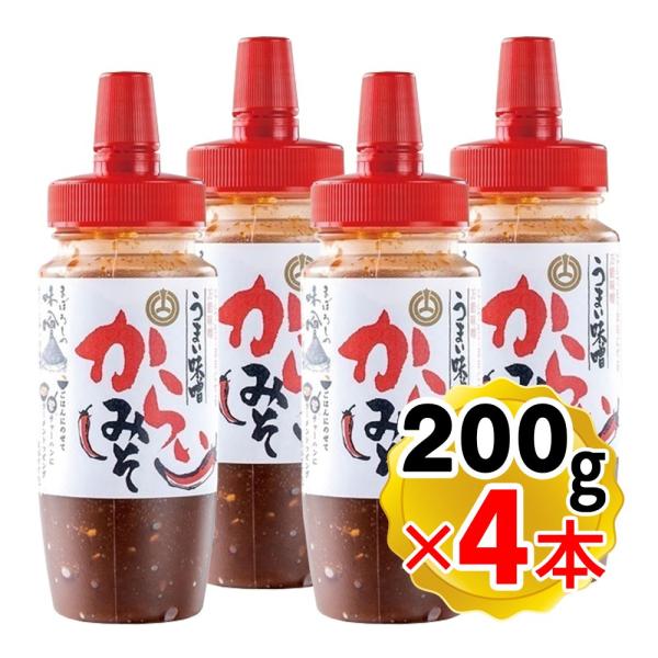 山内本店 うまい味噌 からいみそ 200g×4本 まぼろしの味噌使用 永田富浩 現代の名工 にんにく...