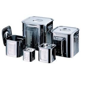 18-8目盛付深型角キッチンポット(フタ付) 約0.75L/業務用/新品/送料