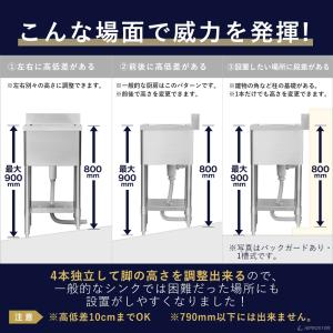 業務用 シンク 1槽 ステンレス 流し台 45...の詳細画像4