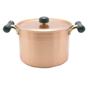純銅製 山菜鍋 30cm 木蓋付き(燕三条製 銅製 銅鍋 銅製品 純銅 銅 鍋 5