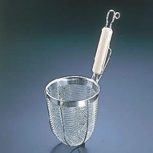 TSステンレス 木柄スパゲティ揚 (18-8アミ.16メッシュ) 小 : 厨房用品