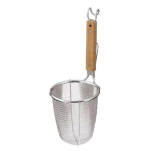 UK18-8 木柄 パンチング丸底 うどんてぼ (穴径2.2mm) L : 厨房用品