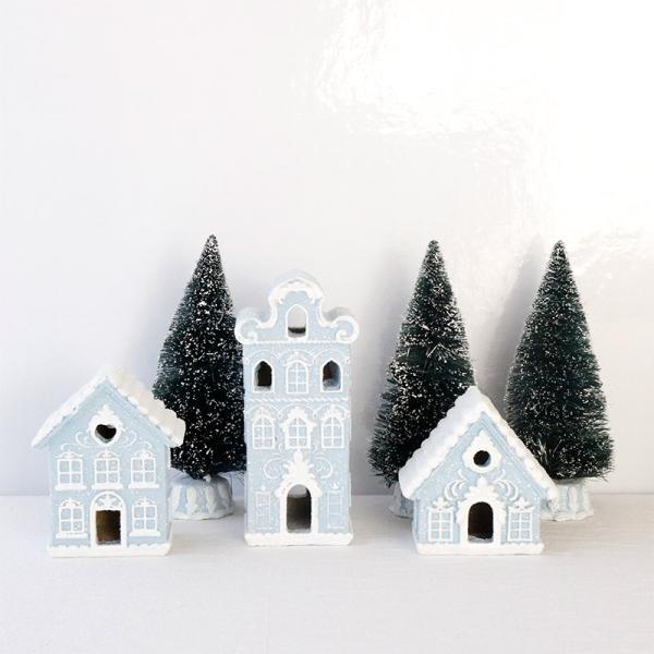クリスマス 飾り ウインター ブルー ビレッジセット インテリア 置物 オブジェ ハウス クリスマス...