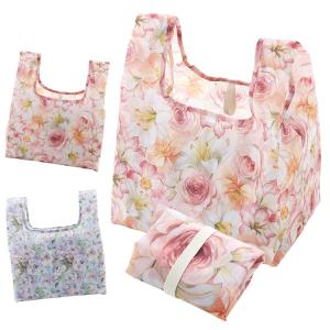 エコバッグ 折りたたみ おしゃれ 2個セット コンビニバッグ 弁当 バッグ 花柄