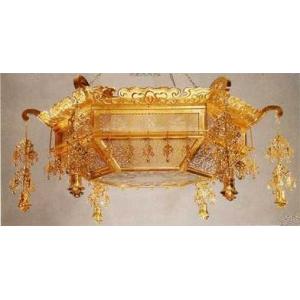 六角菱灯籠 半菱型灯篭 PC瓔珞付150cm