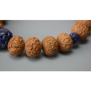 男性用念珠 天竺菩提・ラピスラズリ彫入の詳細画像5