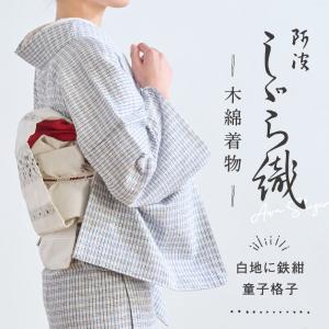 阿波しじら織木綿きもの 115 単衣仕立て 阿波正藍しじら織伝統工芸品