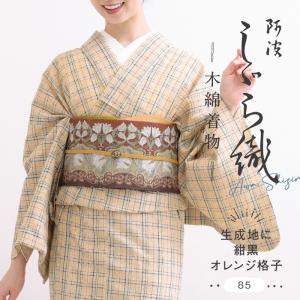 阿波しじら織木綿きもの 115 単衣仕立て 阿波正藍しじら織伝統工芸品