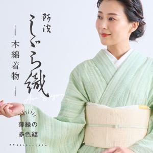 訪問着 正絹 未仕立て 渡源織物ぜんまい紬訪問着/単衣にも 老竹色系