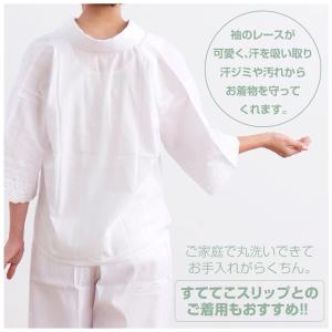 半衿付き 半襦袢 袖レース 夏用 冬用 綿10...の詳細画像1