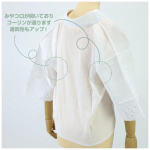 半衿付き 半襦袢 袖レース 夏用 冬用 綿10...の詳細画像4