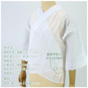半衿付き 半襦袢 袖レース 夏用 冬用 綿10...の詳細画像5