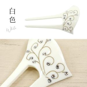 バチ型ラインストーン かんざし 花しおり 3色...の詳細画像5