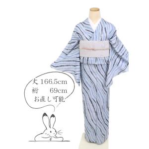 夏物 小紋 未着用超美品 正絹 水玉幾何模様 身丈157cm 裄丈63.5cm 絽