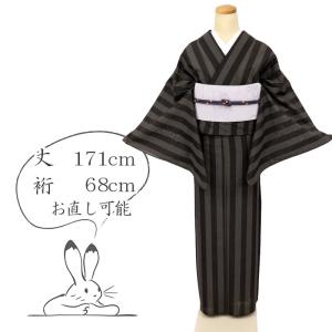 美品！単衣＊夏物＊墨絵風＊夏模様＊生紬＊訪問着＊夏着物＊１６２ｃｍ＊裄６８ リサイクル つむぎ 夏物 夏着物 紬単衣 琉球絣 緯双絣 緑 身丈
